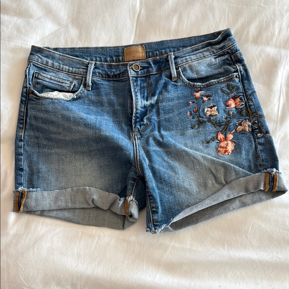Embroidered Denim Women's Shorts